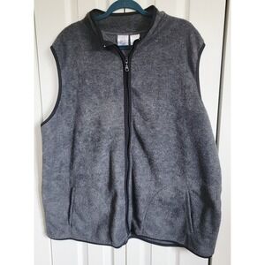 Just My Size Women's Fleece Vest Sleeveless Full Zip Gray Plus Size 22/24